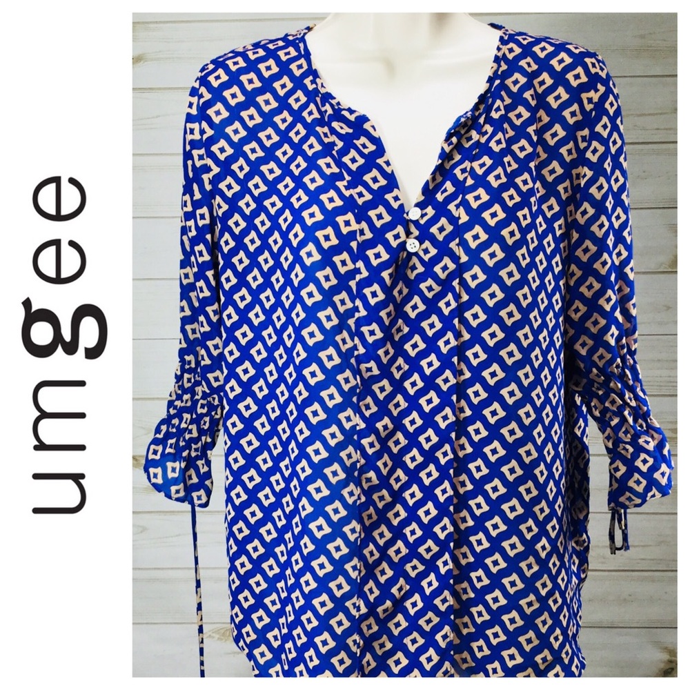 Umgee sheer royal blue top